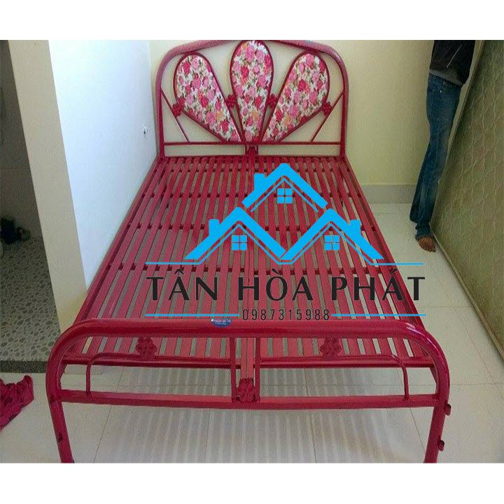 Giường sắt đơn kích thước 1mx2m, dễ tháo ráp di chuyển. sắt sơn tĩnh điện an toàn cho sức khỏe | BigBuy360 - bigbuy360.vn