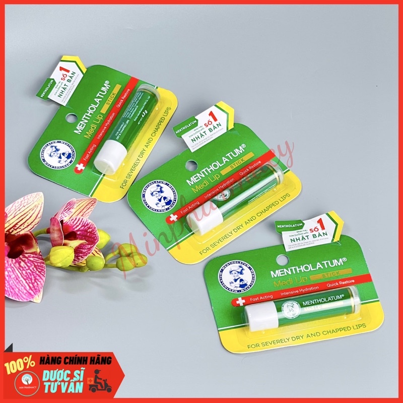 Son Dưỡng Môi ROHTO Chuyên Biệt Cho Môi Khô, Nứt Nẻ 4.3g Mentholatum Medi Lip Stick - Minpharmacy