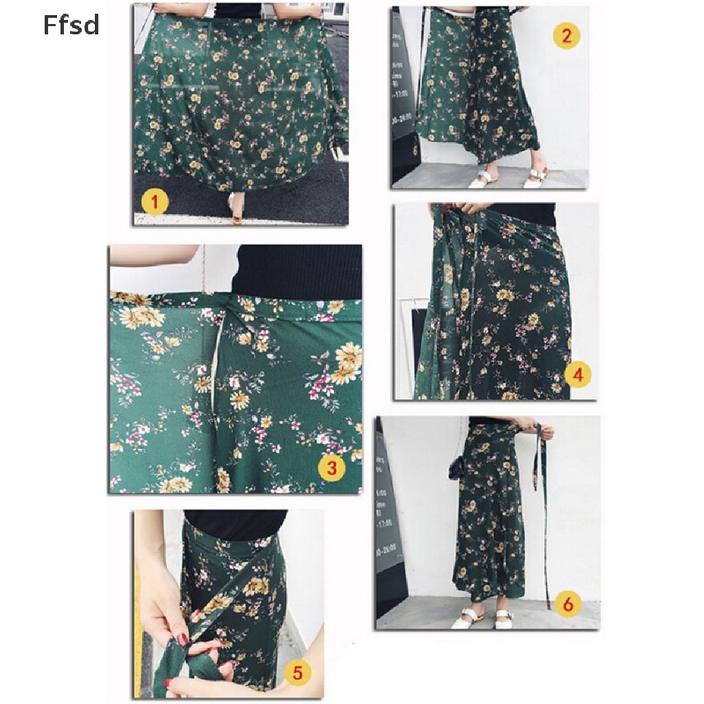 Váy voan eo cao mùa hè giản dị phong cách Boho đi bãi biển cho nữ