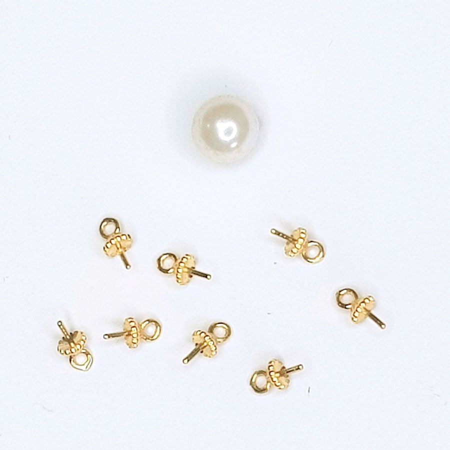 [G1B] Phụ kiện trang sức (DIY) - Set 5 cái Kim trống treo hạt làm bông tai mặt dây chuỗi