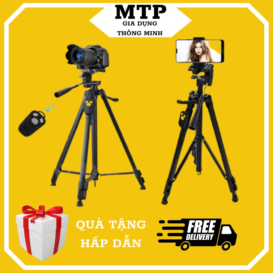 Tripod 3388 có remote bluetooth, Chân máy ảnh tripod 3388 cao cấp