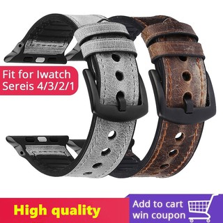 Leather Silicone Loop Band for Apple Watch 44mm Series 4 3 2 1 Strap iwatch 38mm 42mm Bracelet Smart Accessories