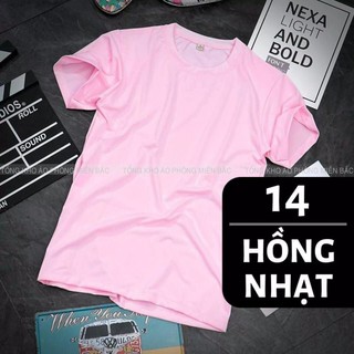 Áo thun trơn MÀU HỒNG phấn, chất liệu cotton - Áo phông Nam Nữ cổ tròn Vải mát,Thấm hút mồ hôi. Nhận IN ẤN theo yêu cầu