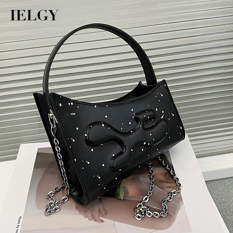 IELGY Túi Đeo Vai Họa Tiết Chấm Bi Phối Dây Xích Thời Trang Cho Nữ
