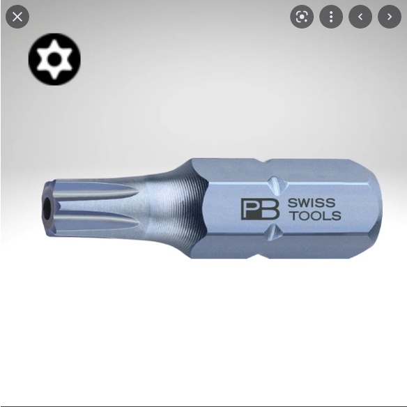 Mũi Vít/ Bits Hoa Thị Torx Có Lỗ Tamper-Resistant Torx® Screws Chiều Dài 25mm PB Swiss Tools C6.400B B