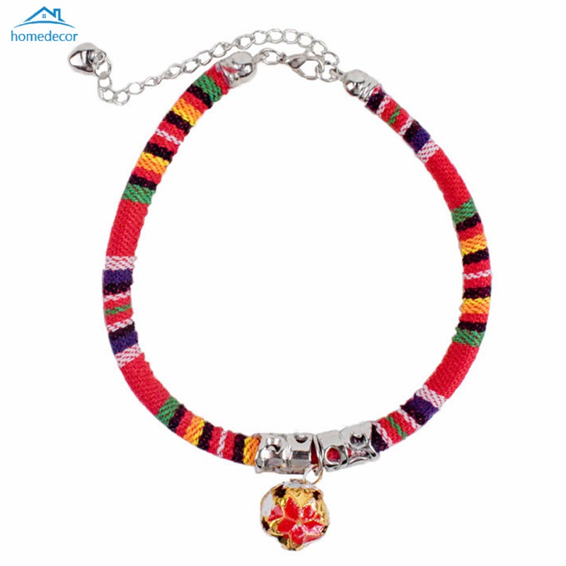 HD Adjustable Bohemian Pet Collar Ethnic-Style Cat Neck Ring Pet Cat Accessories With Bell