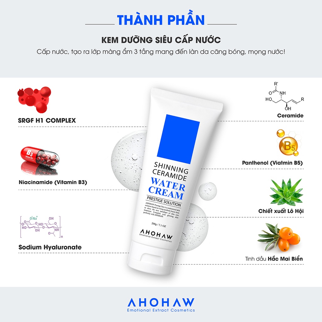 Kem dưỡng làm dịu, phục hồi nhanh Ahohwa Prestige Solution