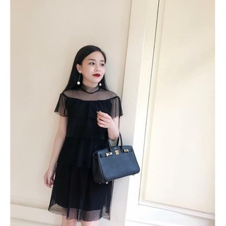 váy ren tầng phối lưới có ảnh thật