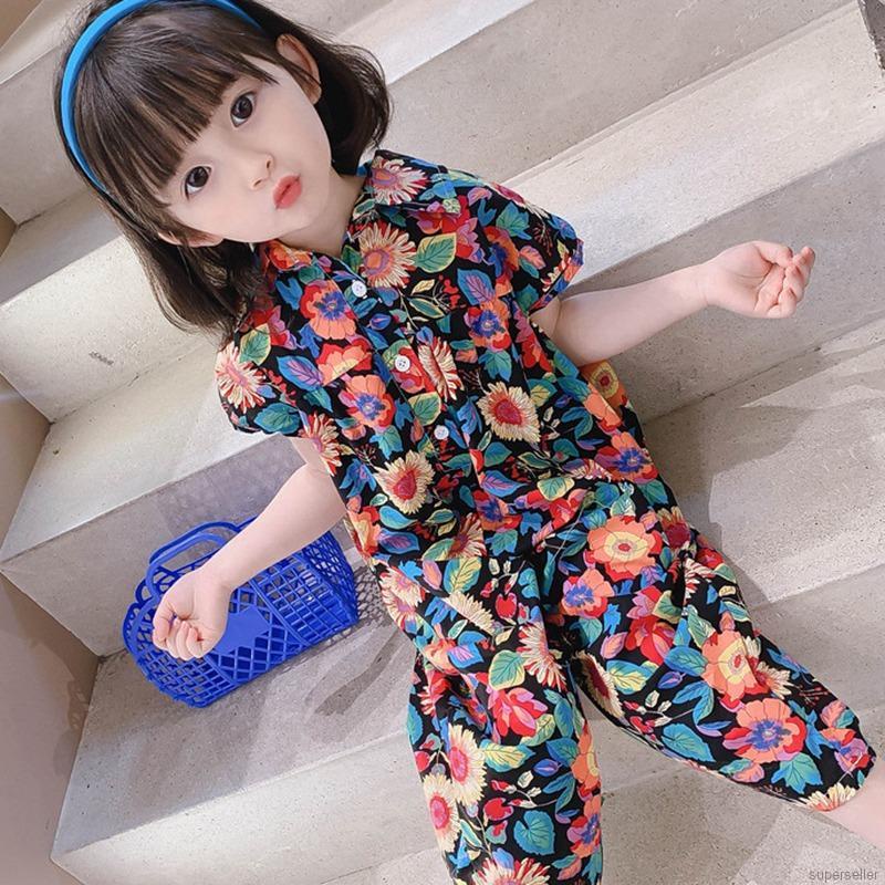 Áo Liền Quần Dáng Rộng Thời Trang Mùa Hè Hàn Quốc Dành Cho Bé Gái