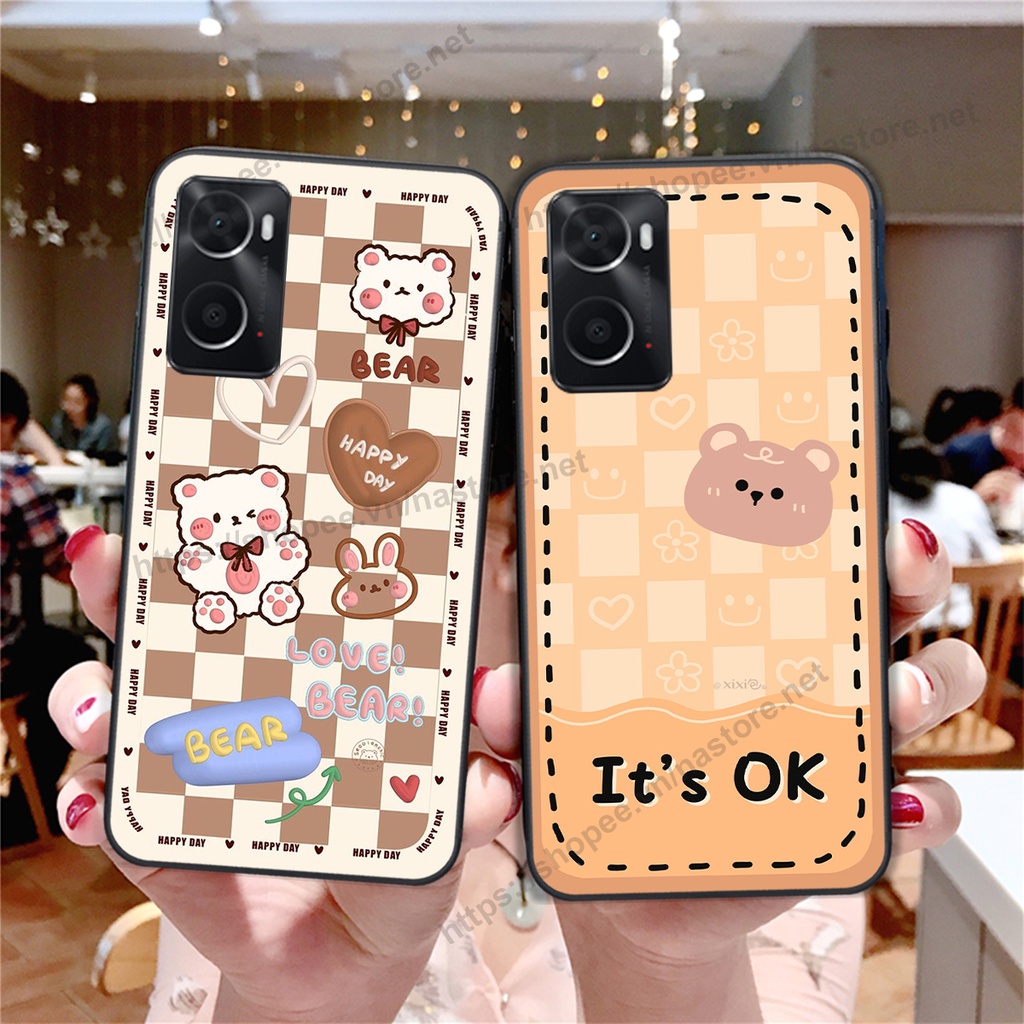Ốp lưng Oppo A36 / Oppo A76 trái tim hình gấu cute cá tính, giá rẻ, cực bền