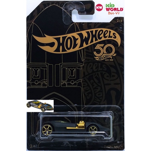 Xe mô hình Hot Wheels 50th Black &amp; Gold Collection Series 2018 Twin Mill FRN35.