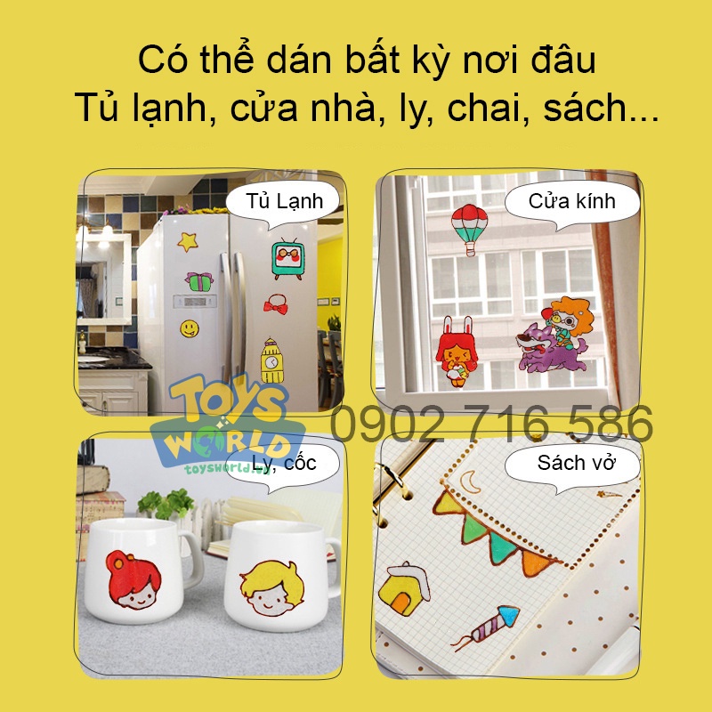 Tranh Vẽ 3D DIY Dạng Gel Tạo Sticker Dán
