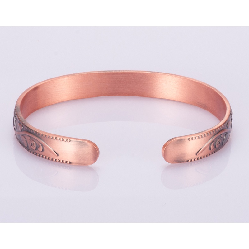 Vòng đeo tay từ tính 9mm chăm sóc sức khỏe bằng đồng nguyên chất hình hoa cổ điển có thể điều chỉnh cho nữ