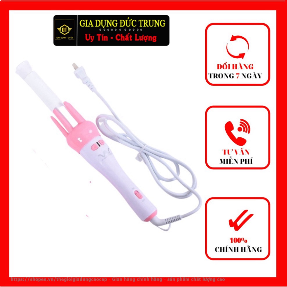 Máy uốn tóc Fullbox chính hãng lược điện làm xoăn xoay tự động ViVo 3 in 1 - Máy uốn tóc xoăn Vivo xoay tự động 360 độ