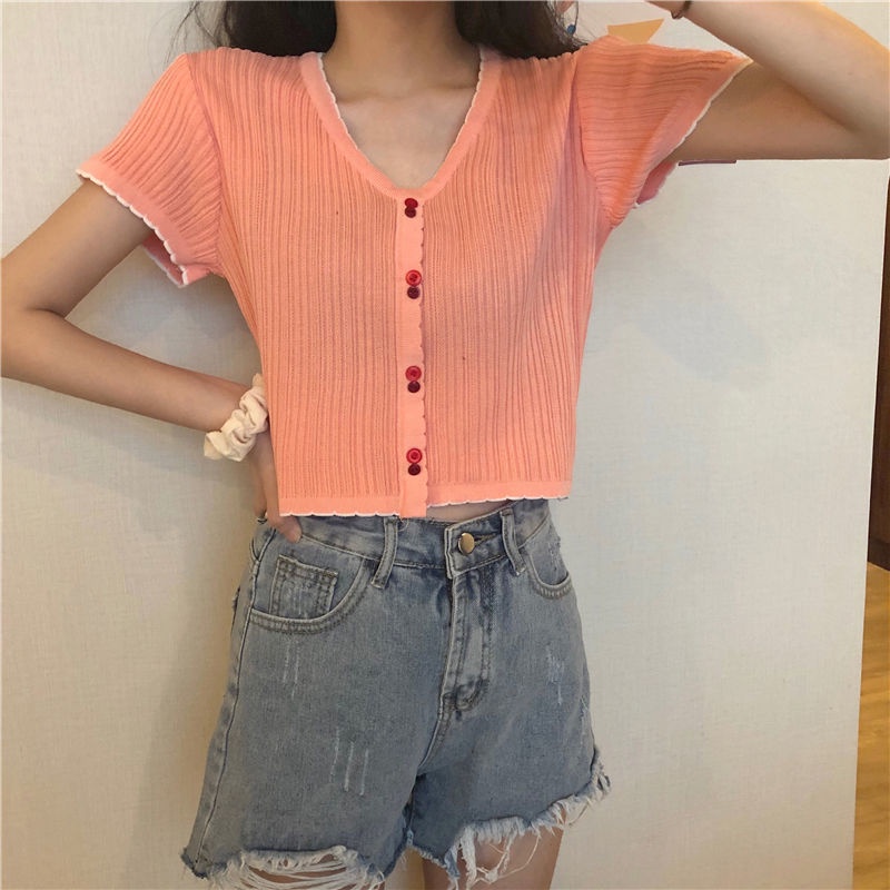 Áo Thun Nữ Ngắn Tay Cổ Chữ V Dáng Ôm Thời Trang Cho Nữ áo phông nữ JL-TX-107
