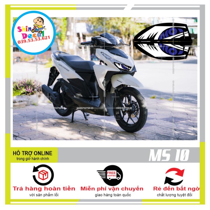 SHINDECAL- TEM DÁN ĐÈN SƯƠNG MÙ XE VARIO 2017 (DECAL TRONG SUỐT) MS 10
