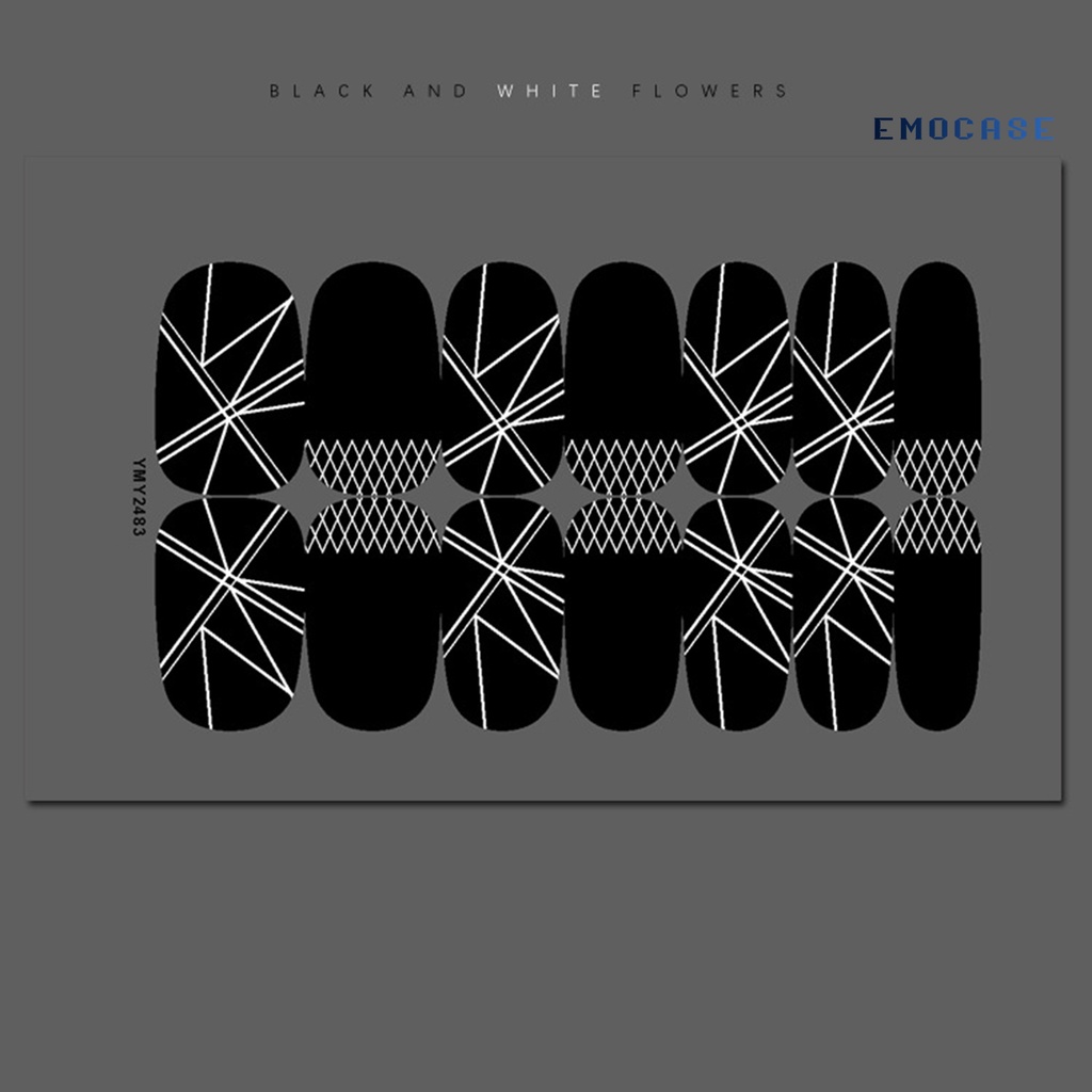 Sticker Dán Móng Tự Dính Họa Tiết Halloween Nhiều Họa Tiết Màu Trắng Đen