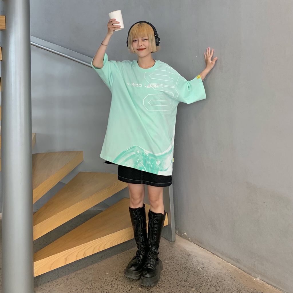 Áo Thun BOO Unisex Dáng Oversized Vải Cotton Cao Cấp In Logo BOOLAAB