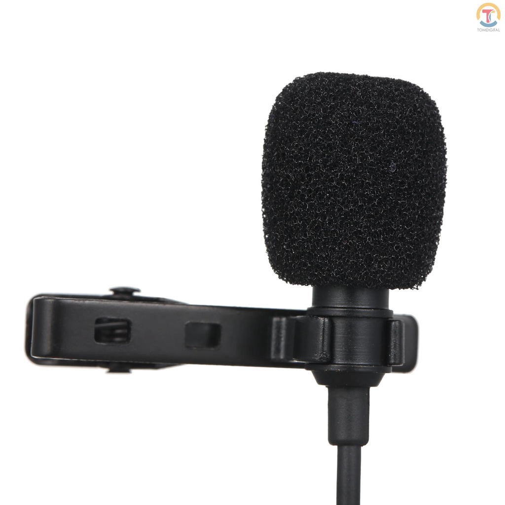 3.5mm Mini Collar Microphone 1.5m Wires Clip Lapel Microphone High Sensitivity Mic with Storage Bag Audio Adapter Cable for Smart Phone Laptop PC