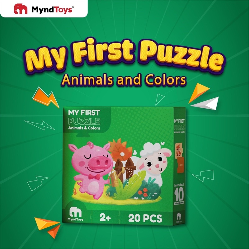 Đồ Chơi Xếp Hình MyndToys My First Puzzle - Animals and Colors (Chủ Đề Động Vật) Dành Cho Các Bé Trên 2 Tuổi