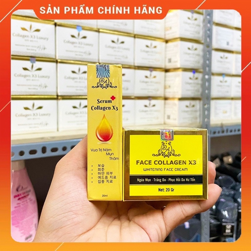 Combo Kem Face & Serum Collagen X3 Đông Anh Chính Hãng