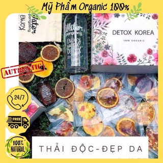 DETOX VIP (có đường và mật ong) trái cây sấy KOREA đủ bộ gồm bình hộp túi vải