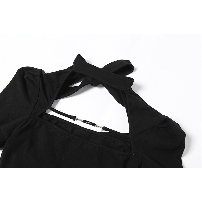 DUNEA Đầm Ngắn Tay Lưng Cao Gợi Cảm Dành Cho Nữ