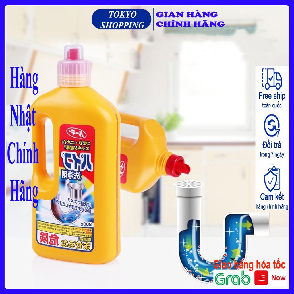 Nước thông tắc đường ống Rocket 800g Hàng Nhật Chính Hãng