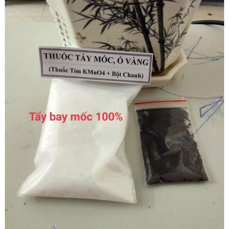 [ComBo] 10 Gói Thuốc Tím + Bột Chanh Tẩy Mốc Quần Áo Ố Vàng