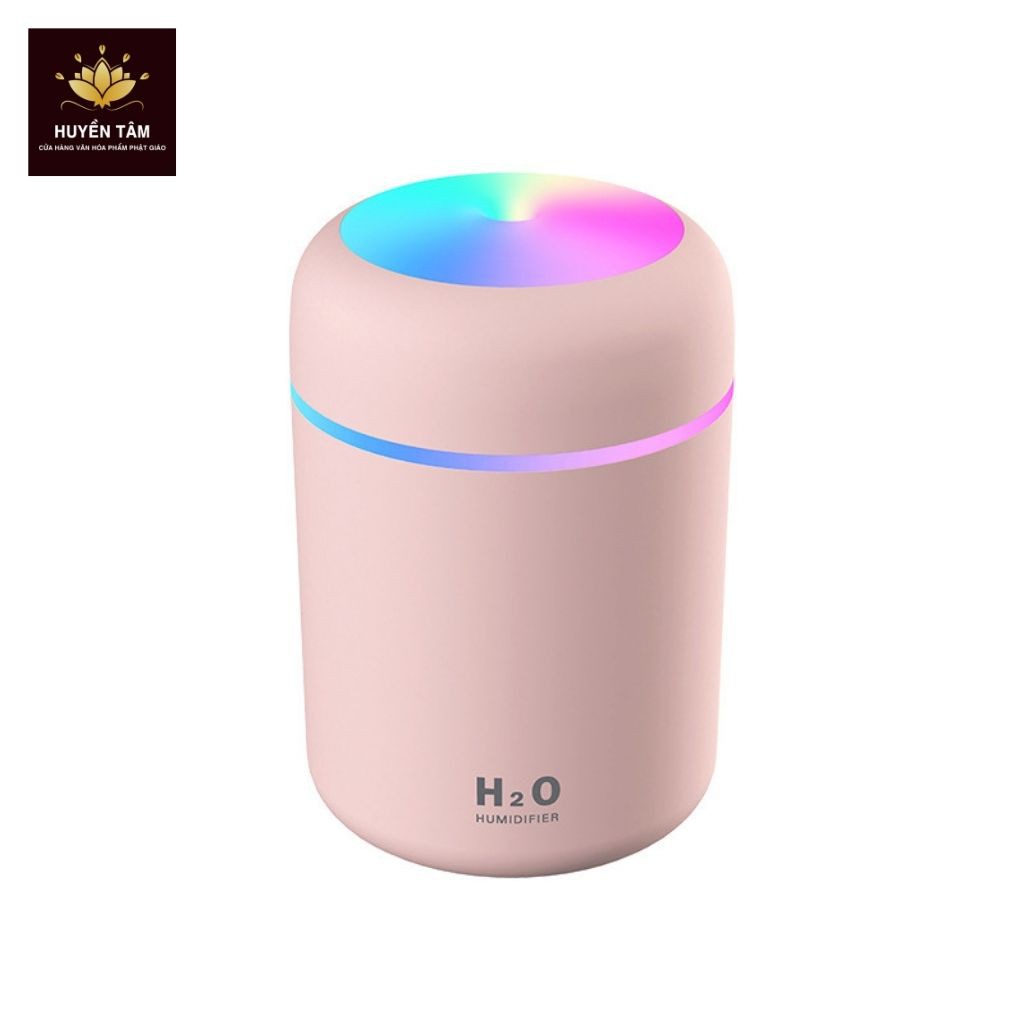 Máy phun sương mini Máy xông tinh dầu tạo ẩm không khí H20 Humidifier 300ml Có đèn LED