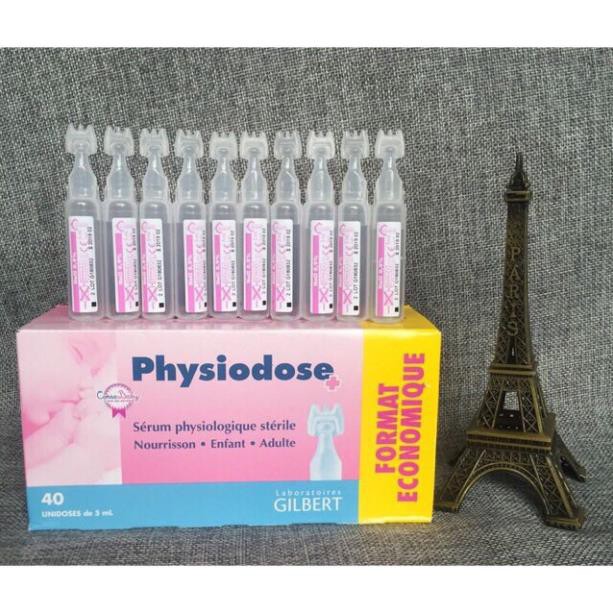 Nước muối sinh lý Physiodose Pháp-Muối Hồng [Date 4/2023] hộp 40 ống