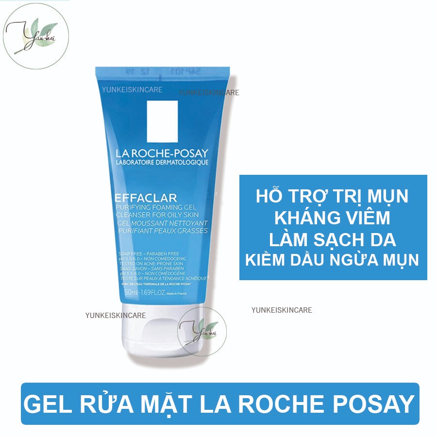 Sữa Rửa Mặt La Roche-Posay Effaclar 50ml 200ml cho da dầu mụn, nhạy cảm