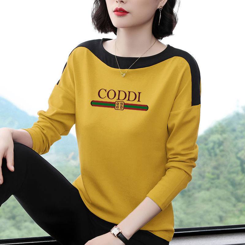 Áo thun tay dài cỡ lớn phong cách Hàn Quốc cho phụ nữ trung niên