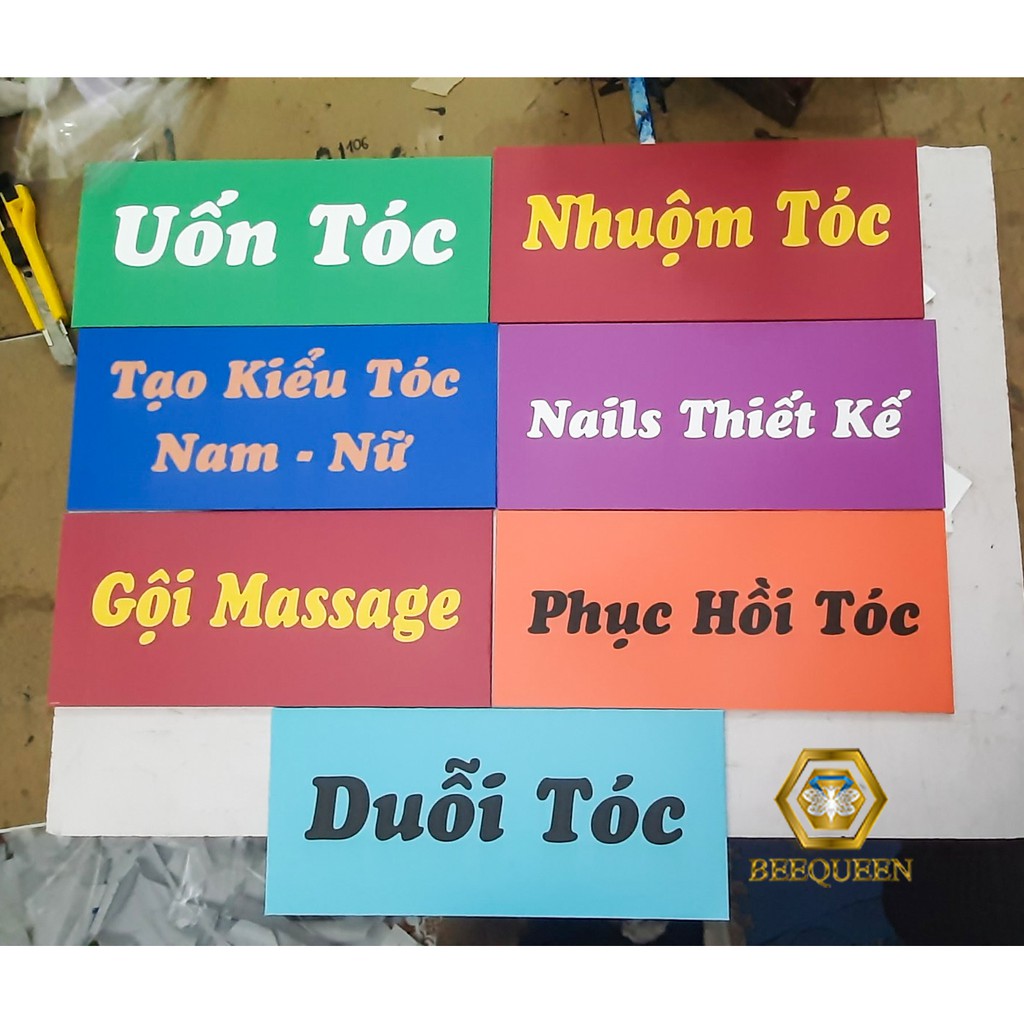Thẻ Ghi Các Dịch Vụ Trang Trí Tường Dành Riêng Cho Quán Tóc - Tiệm Cắt Tóc Nam - Tiệm BarberShop Size 15x30cm - Dày 5mm