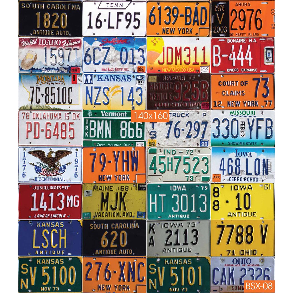 Combo Set 32 tờ Decal biển số xe dán tường siêu đẹp