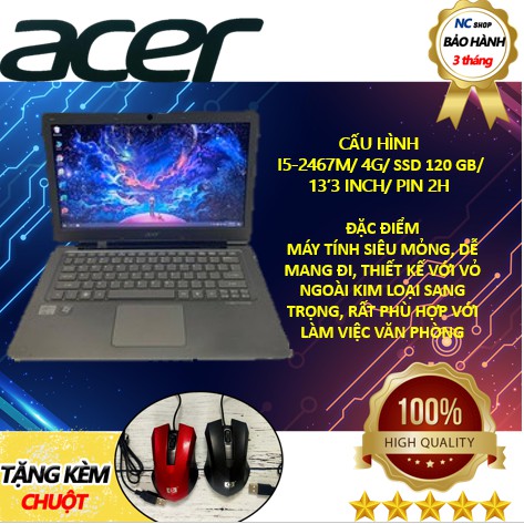 LAPTOP ACER,LAPTOP GIÁ RẺ,i5-2467M,RAM 4GM,SSD 120GB,MÀN HÌNH NHỎ GỌN