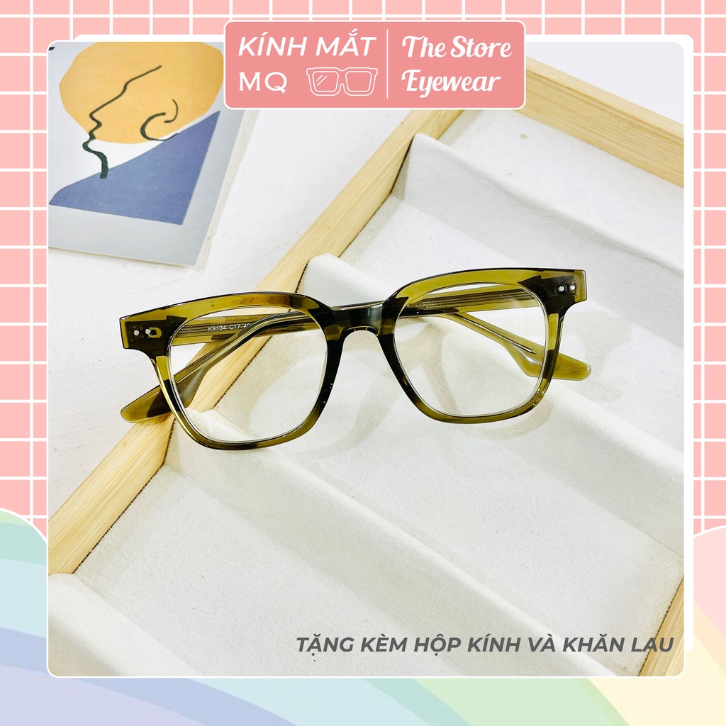 Gọng kính vuông nam nữ nhựa TR + Acetate chắc chắn, cốt kim loại Kính mắt MQ 9104