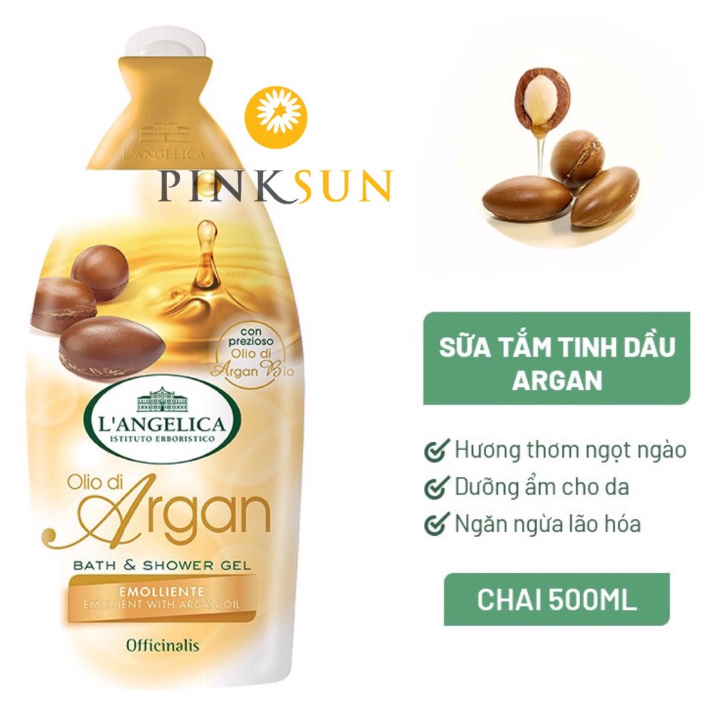 Sữa Tắm Thảo Dược L'angelica Ý_Trắng Da, Dưỡng Ẩm, Mềm Mịn Da, Thơm Lâu - Chai 500ML