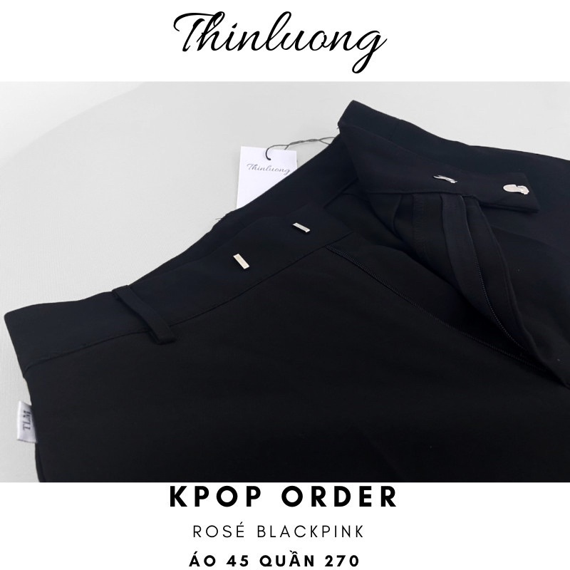 Quần đen suông 2 ly ống rộng Rose Blackpink