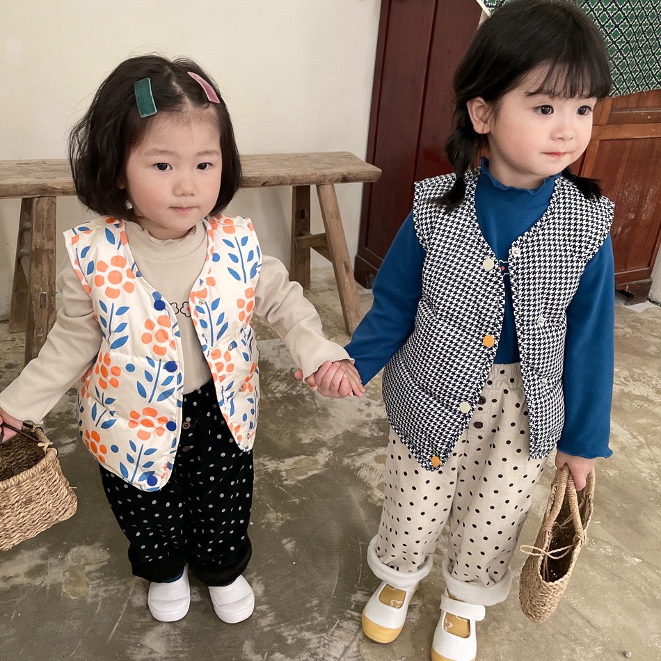 Áo phao gile lông vũ siêu nhẹ họa tiết đáng yêu cho bé Mimi Kids AK03
