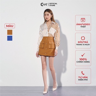Chân Váy 𝐂𝐂𝐇𝐀𝐓 Kiểu 2 Túi Ốp Trước Chất Kaki Dáng Xoè Phong Cách Trẻ Trung 12CNK2008AT
