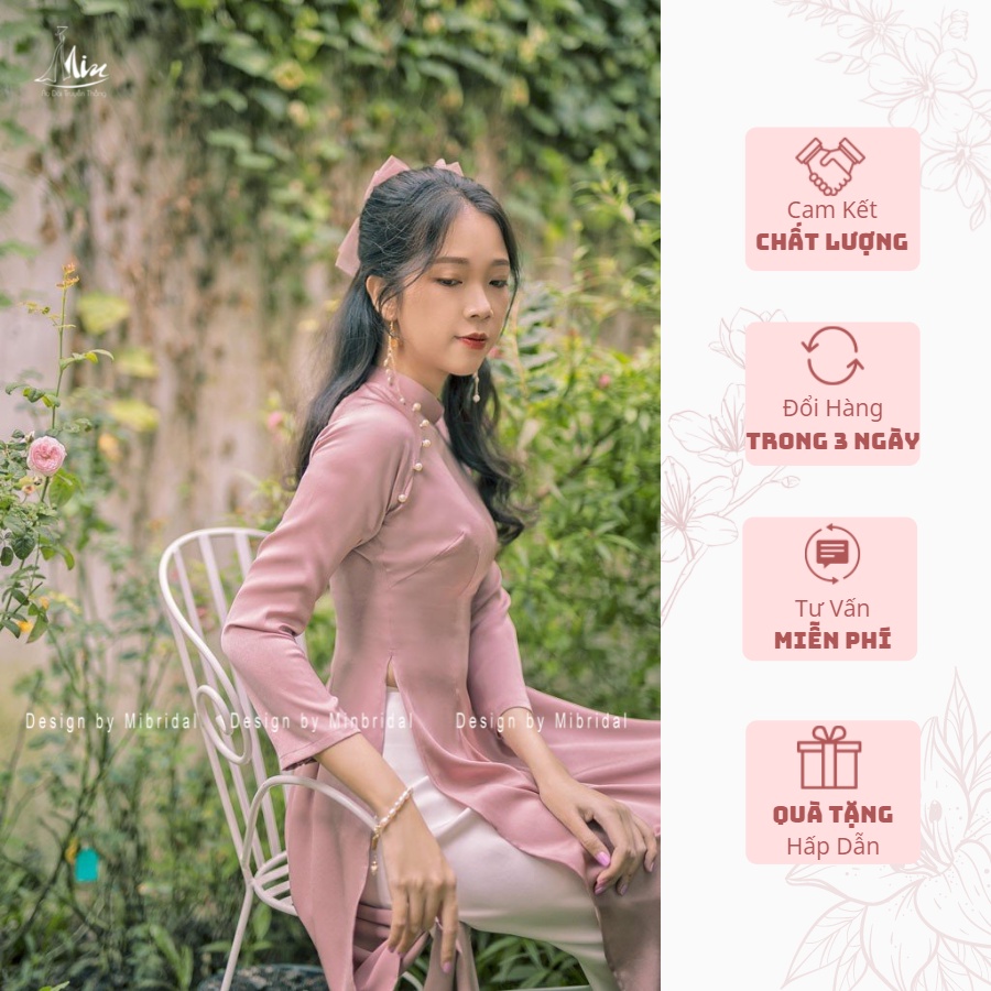 Ao Dài Màu Hông Lụa Tây Thi-Ao Dài Min | BigBuy360 - bigbuy360.vn