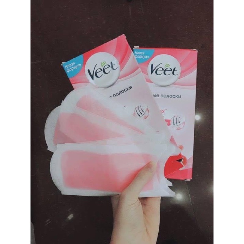 Miếng dán wax lông veet 10 miếng tặng kèm 2 gói dưỡng hàng nội địa Nga