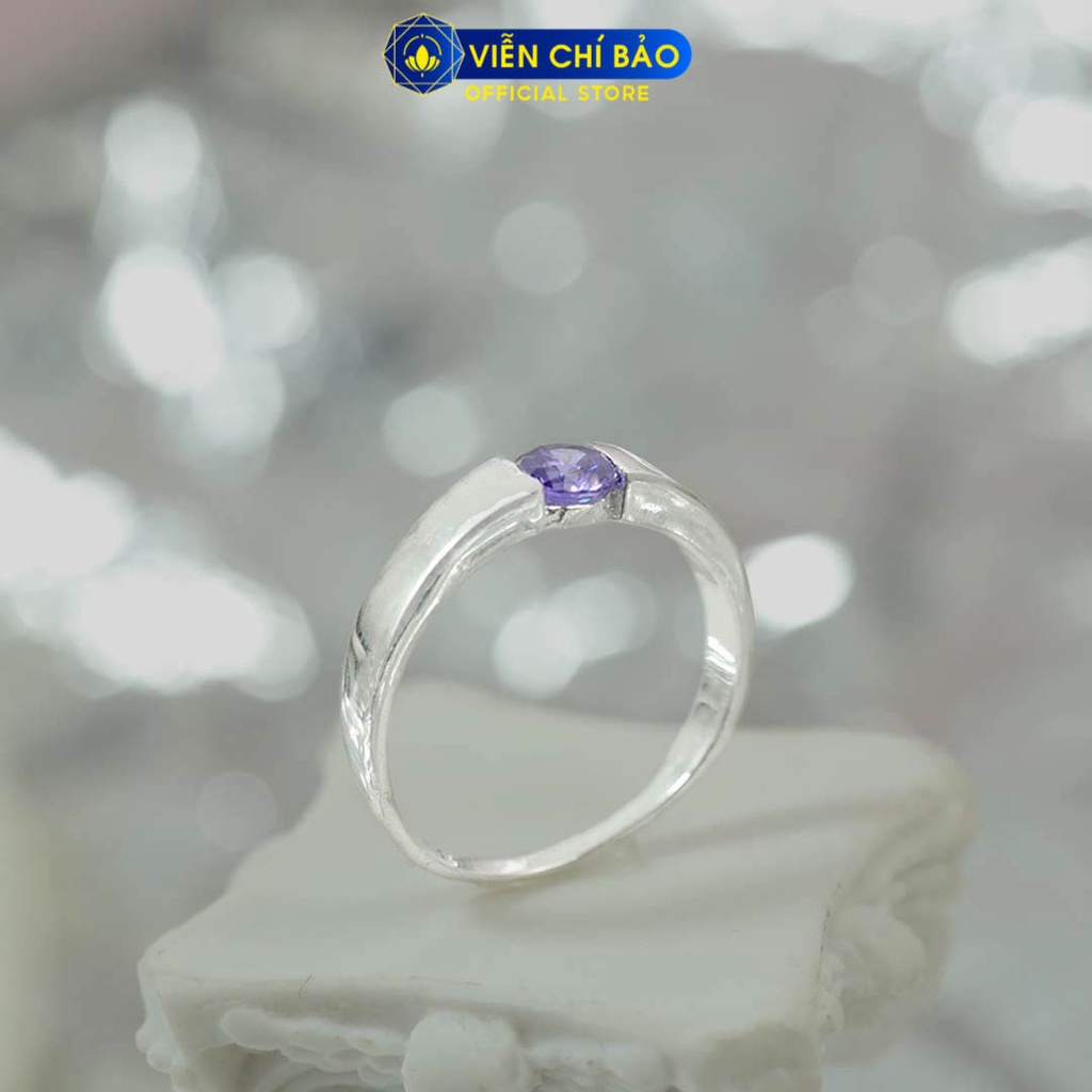 Nhẫn bạc nữ Candy tím chất liệu bạc 925 thời trang phụ kiện trang sức Viễn Chí Bảo N700099