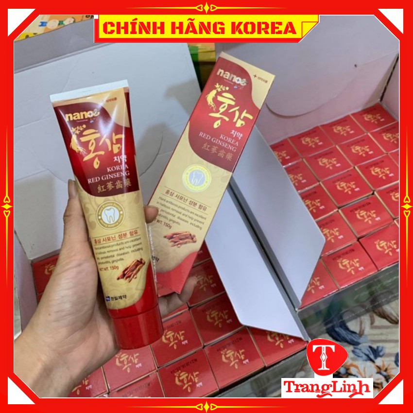 Kem đánh răng hồng sâm Nano hàn quốc, tuýp 150gr - Giúp trắng răng, thơm miệng - tranglinhkorea