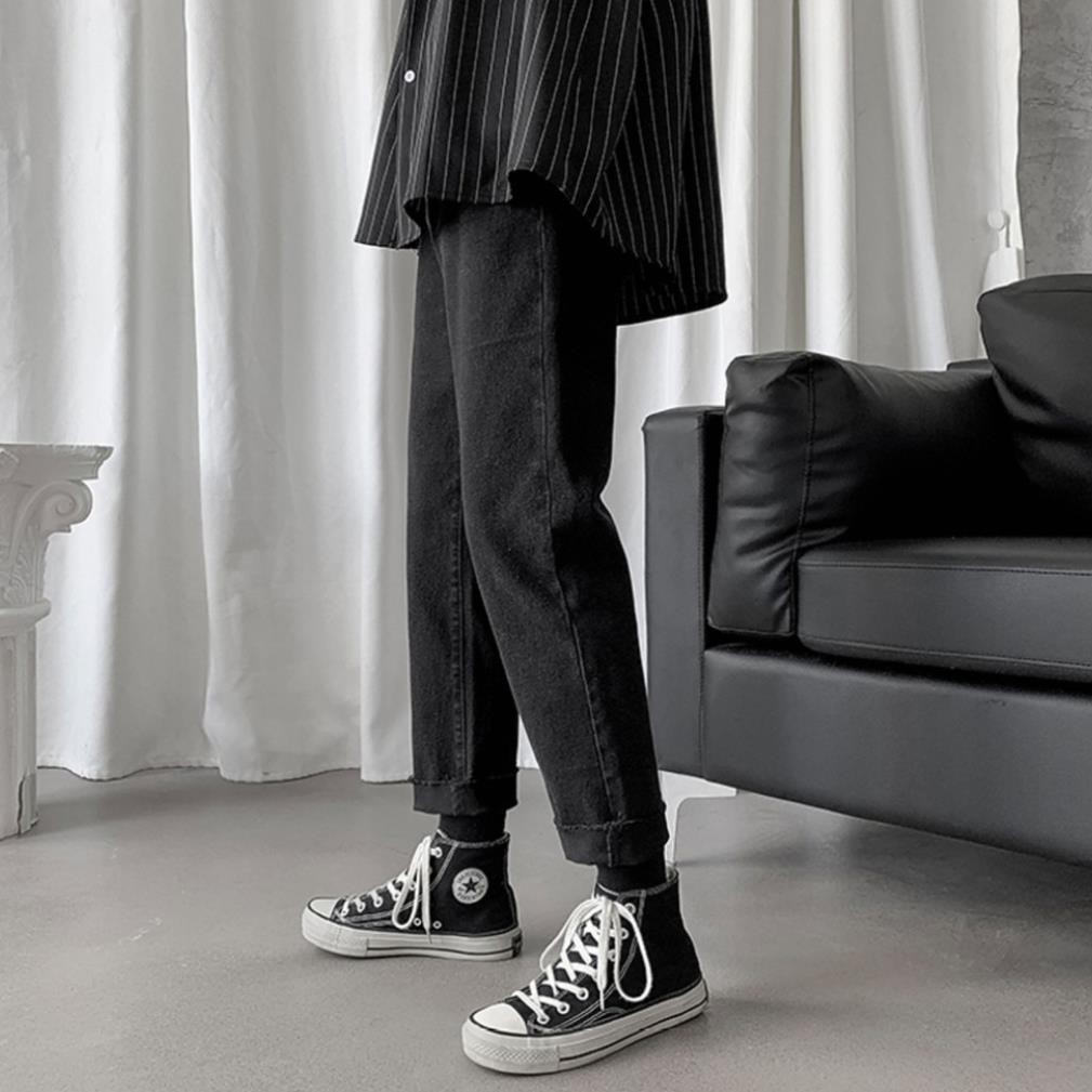 [Tiền Nào Của Đấy]Quần Jean Baggy Cut Gấu Đen Trơn Nam Ống Rộng  Hàn Quốc Hot Trend 2020-B01 | BigBuy360 - bigbuy360.vn