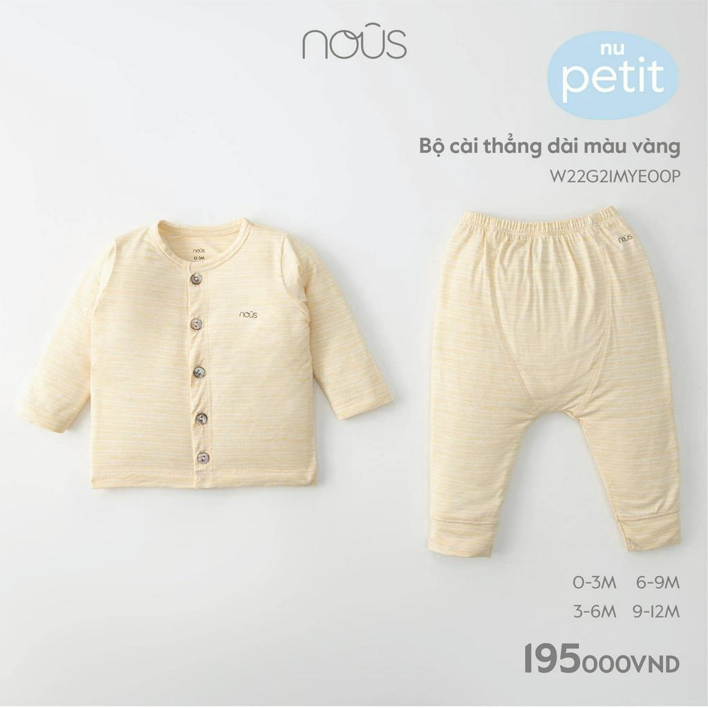 Bộ Cài Thẳng Dài Tay Nous Chất Petit 2023 Cho Bé