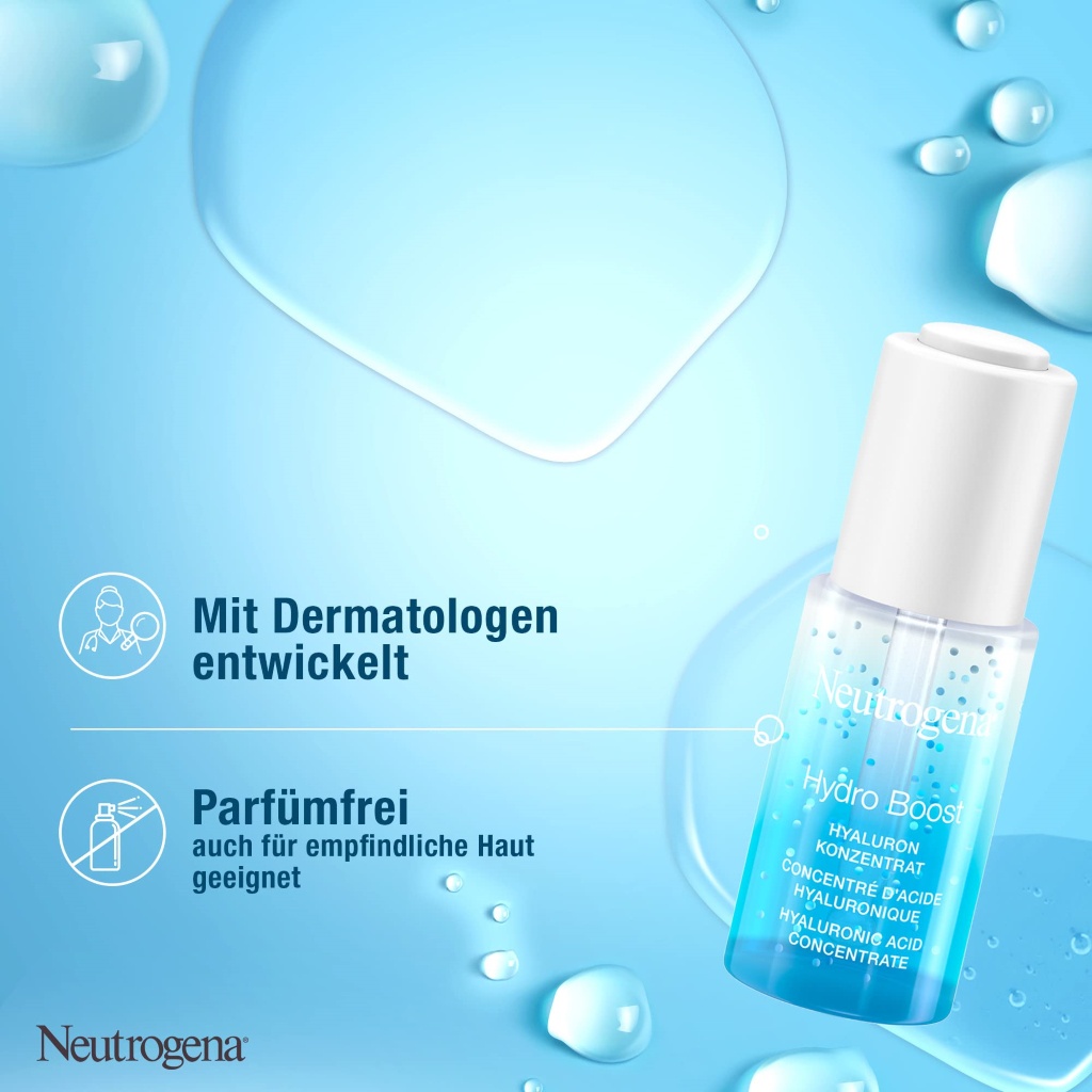 Serum Neutrogen Hyaluron với 2 dạng axit hyaluronic, Provitamin B5 & Công nghệ Prebiotic, Dưỡng ẩm chuyên sâu