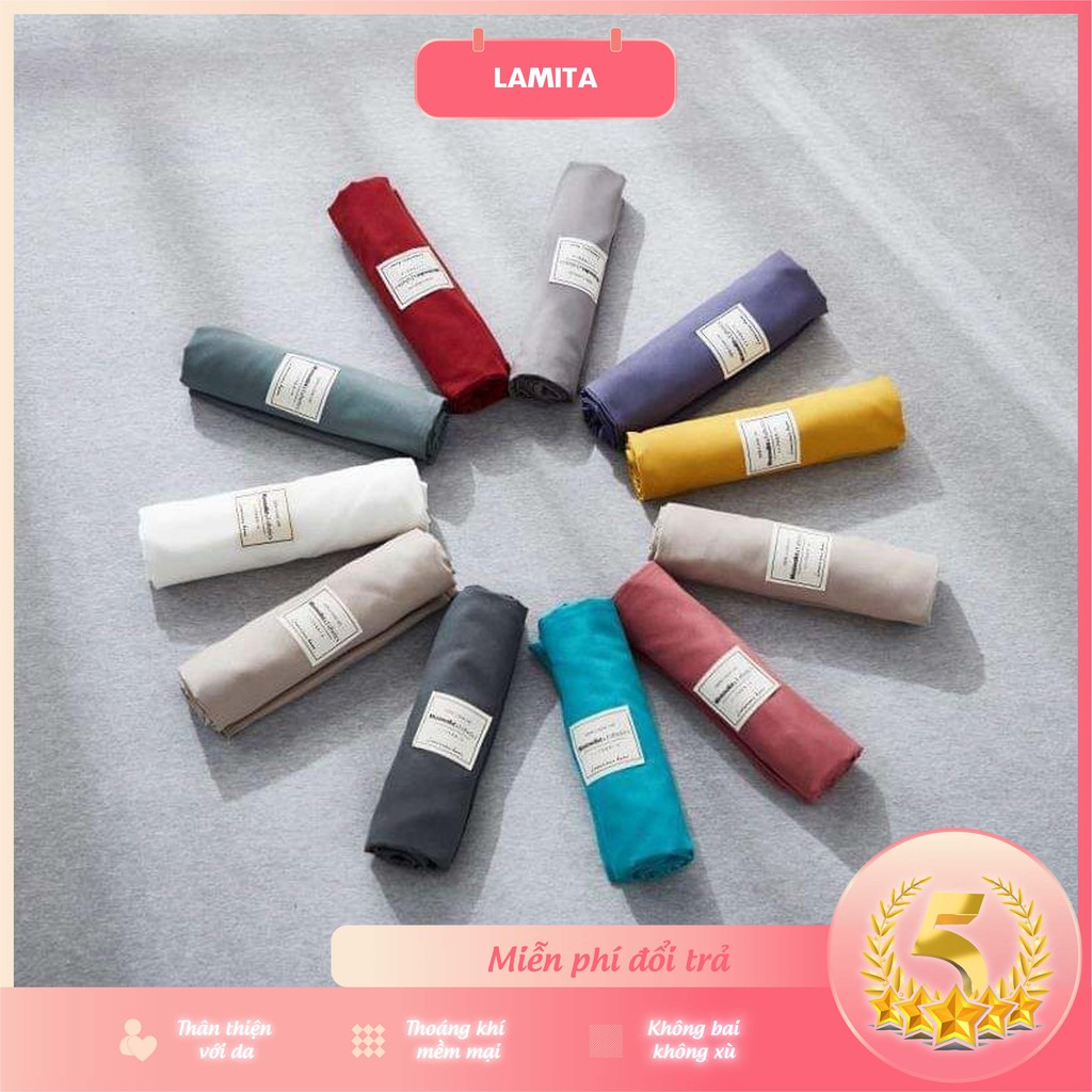 Vỏ Gối Nằm Cotton Tici Đủ màu, Chất Vải Đẹp , Mềm mịn ( 01 cái) KT 50x70cm và 45x65cm ( Ko khóa kéo)- VG10