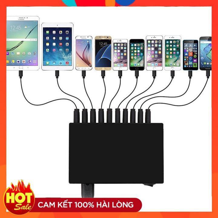 Ổ cắm USB 50W Sạc Nhanh Thông Minh 10 Cổng USB